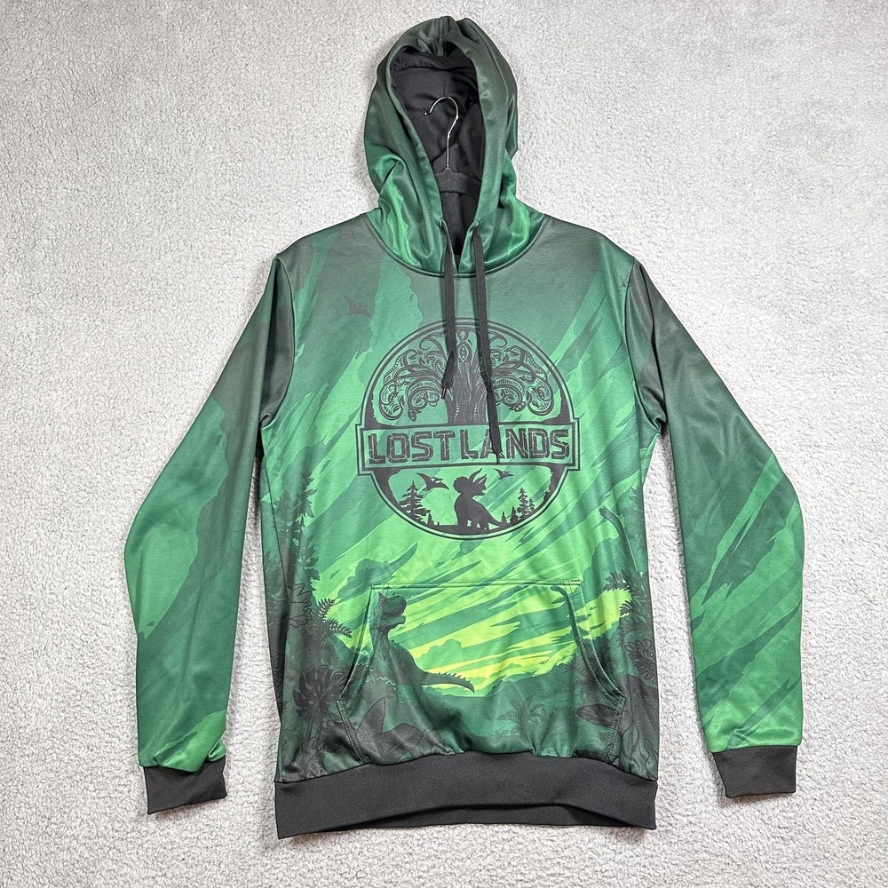 Lost Lands Hoodie Mens Medium Green Music Festival 2019 Excision T Rex Graphic